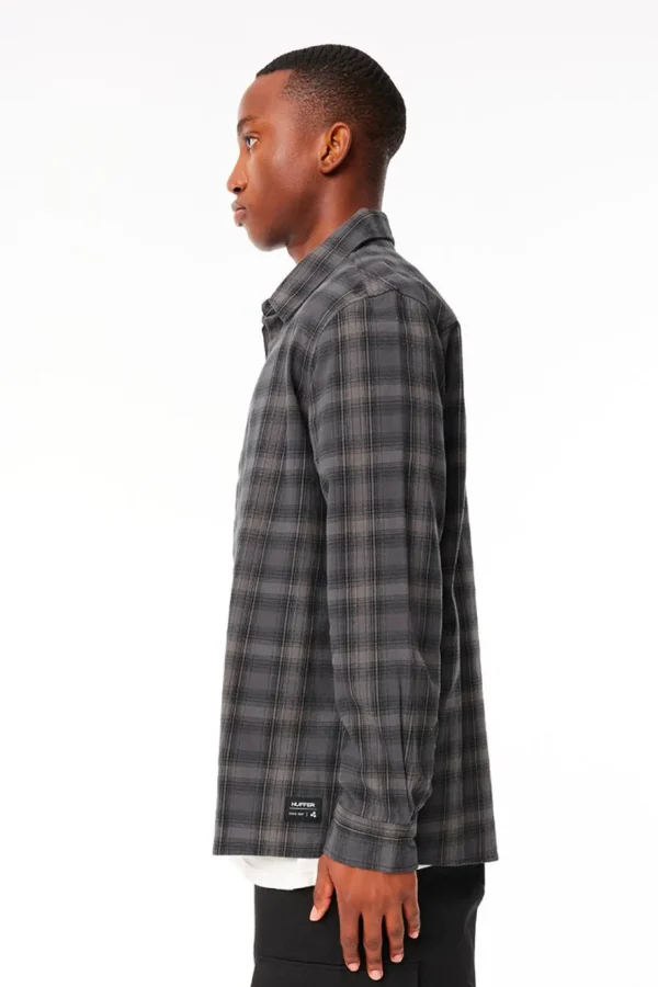 Shirts-HUFFER OG CHECK EMERALD SHIRT - COAL/BLACK