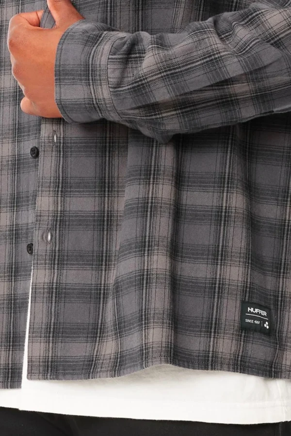 Shirts-HUFFER OG CHECK EMERALD SHIRT - COAL/BLACK