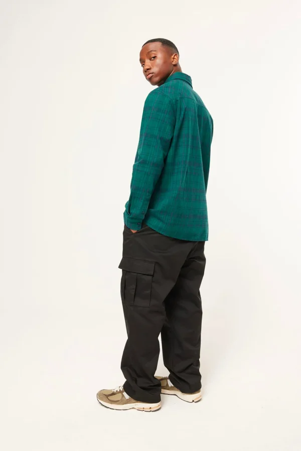 Shirts-HUFFER OG CHECK EMERALD SHIRT - EMERALD/NAVY
