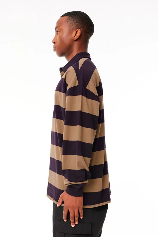 Sweaters & Knitwear-HUFFER QUINN GRAND RUGBY - COAL/TAUPE