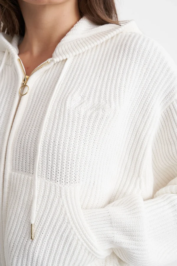 Sweaters & Knitwear-HUFFER SIGNATURE KNIT HOOD ICE