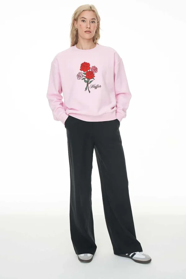 Sweaters & Knitwear-HUFFER SLOUCH CREW 350 ROSY BUNCH BLOSSOM