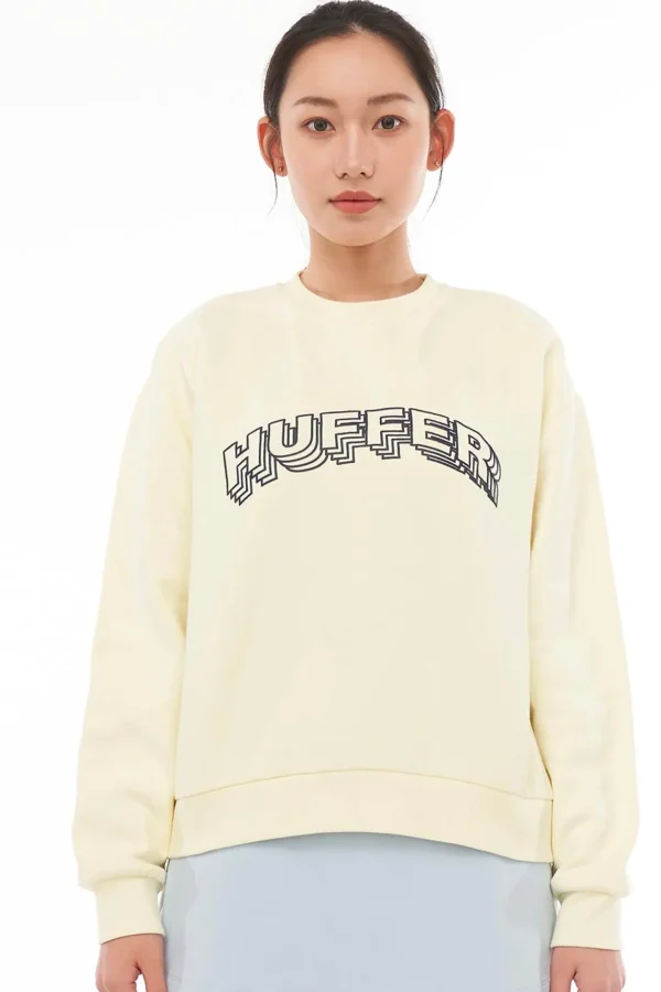 Sweaters & Knitwear-HUFFER SLOUCH CREW 350/DEUCE - VANILLA