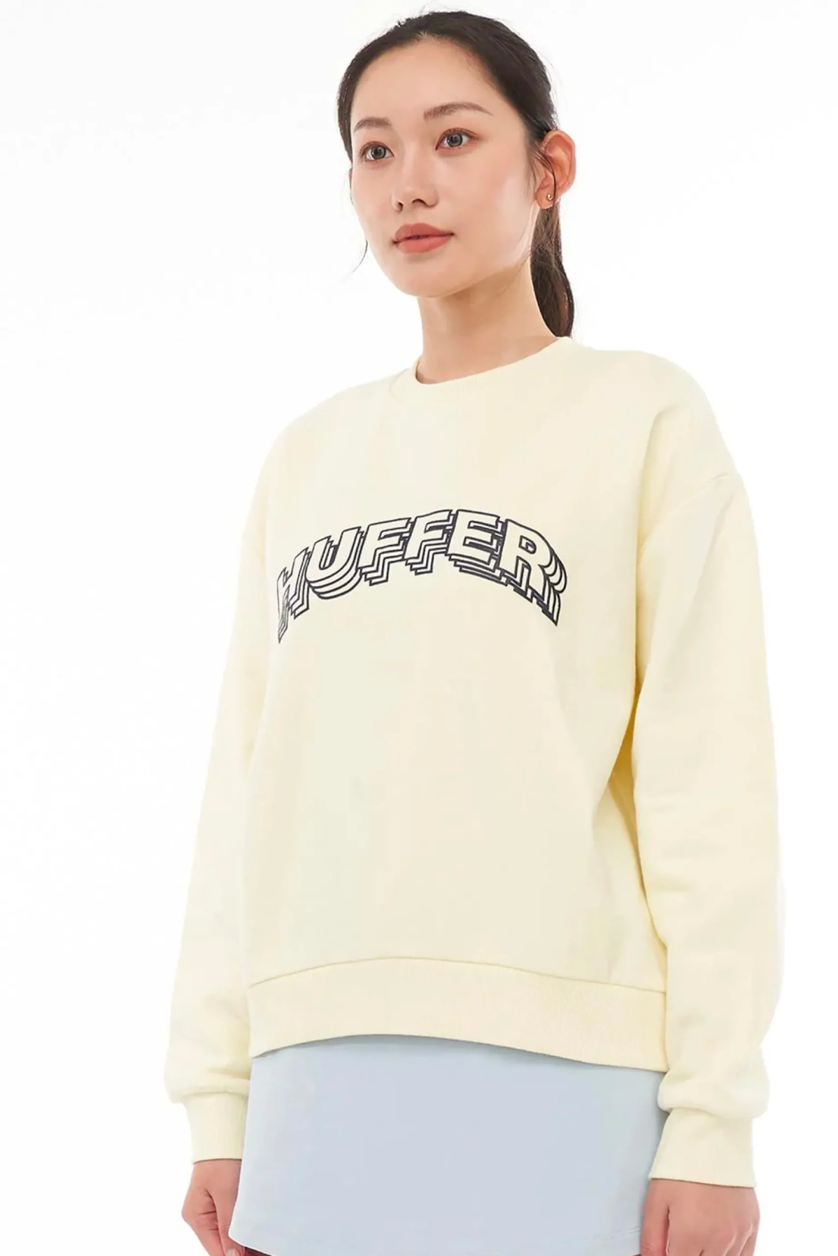 huffer_slouch_crew_deuce__1.webp Sweaters & Knitwear-HUFFER SLOUCH CREW 350/DEUCE - VANILLA