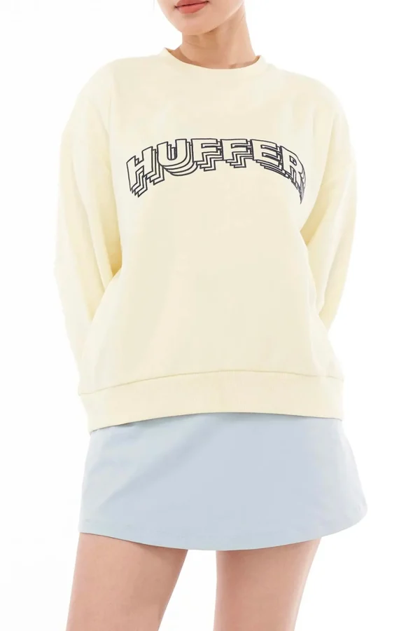 Sweaters & Knitwear-HUFFER SLOUCH CREW 350/DEUCE - VANILLA