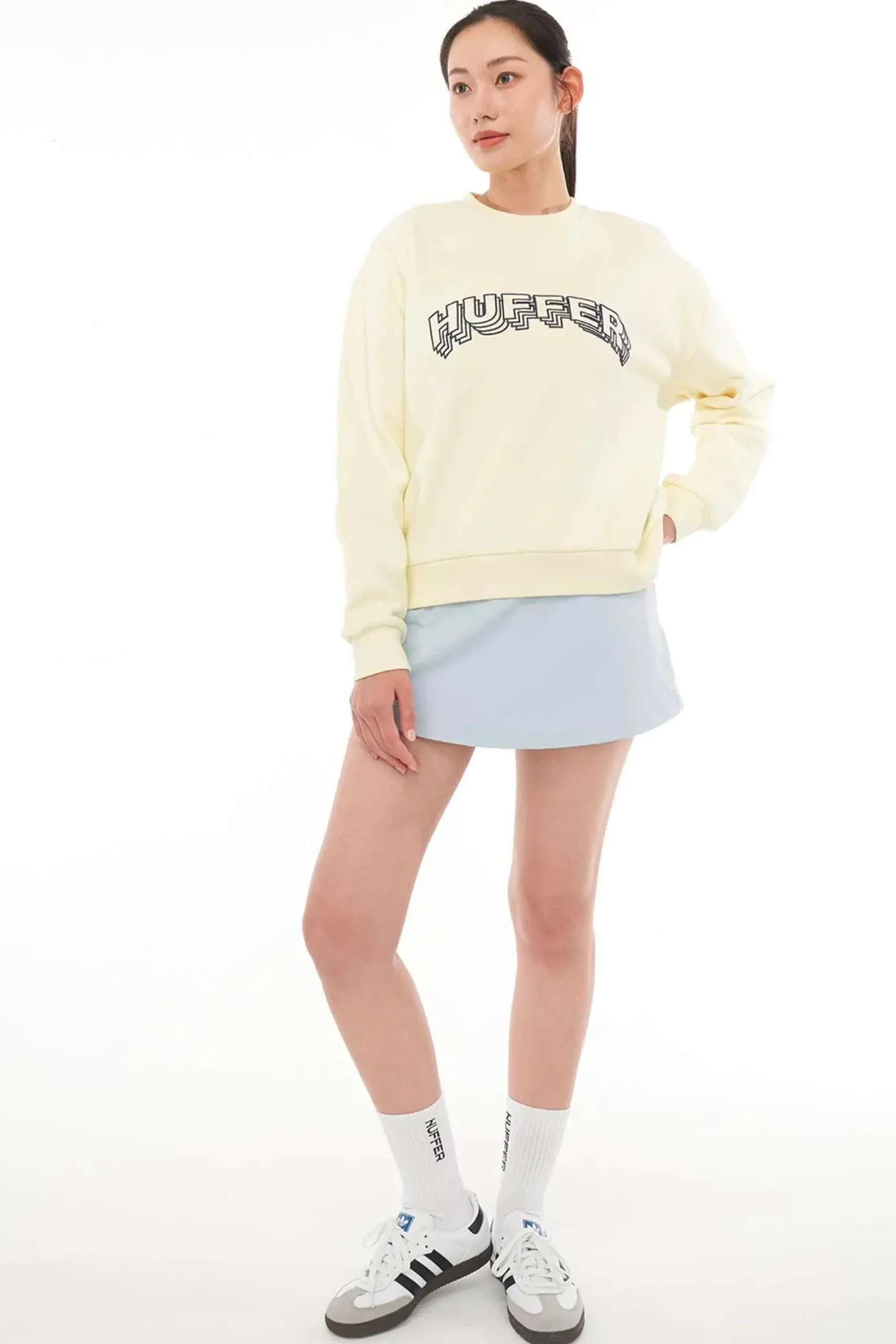 huffer_slouch_crew_deuce__4.webp Sweaters & Knitwear-HUFFER SLOUCH CREW 350/DEUCE - VANILLA