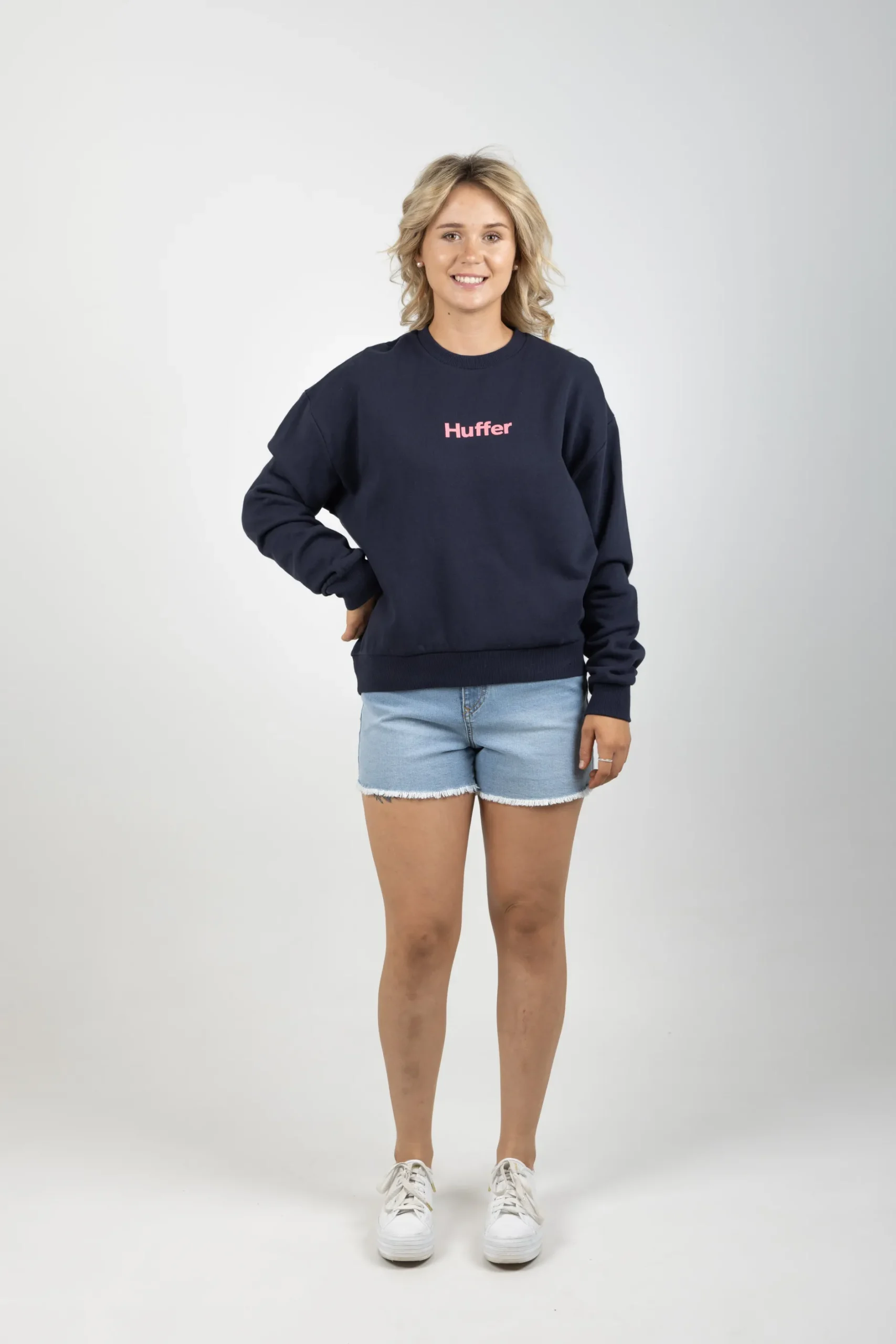 huffer_slouch_crew_pink_p_1.webp Sweaters & Knitwear-HUFFER SLOUCH CREW PINK PRISIM NAVY