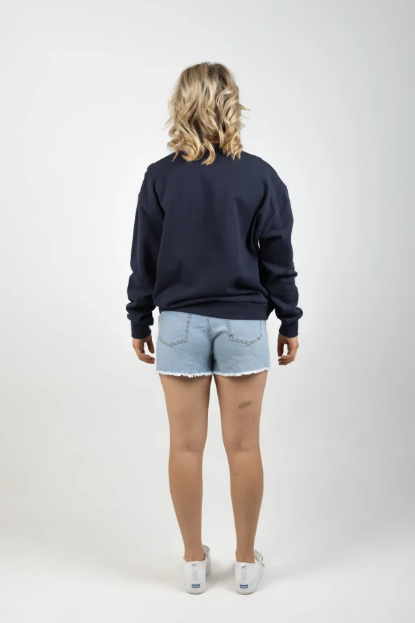 Sweaters & Knitwear-HUFFER SLOUCH CREW PINK PRISIM NAVY