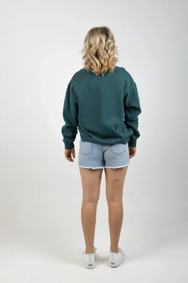 Sweaters & Knitwear-HUFFER SLOUCH CREW SCRIPT EMERALD