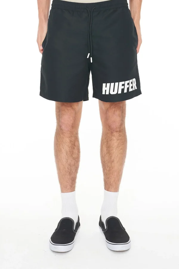 Shorts-HUFFER STAPLE TRUNK ZOOM / BLACK