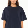 Tees & Tanks-HUFFER WMNS SLOUCH TEE/CHAMP - NAVY