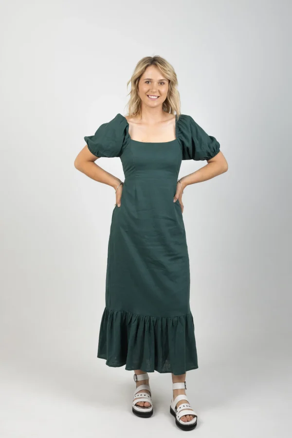 Dresses-ISLE OF MINE FLORA TIE DRESS TEAL
