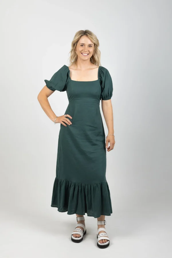 Dresses-ISLE OF MINE FLORA TIE DRESS TEAL