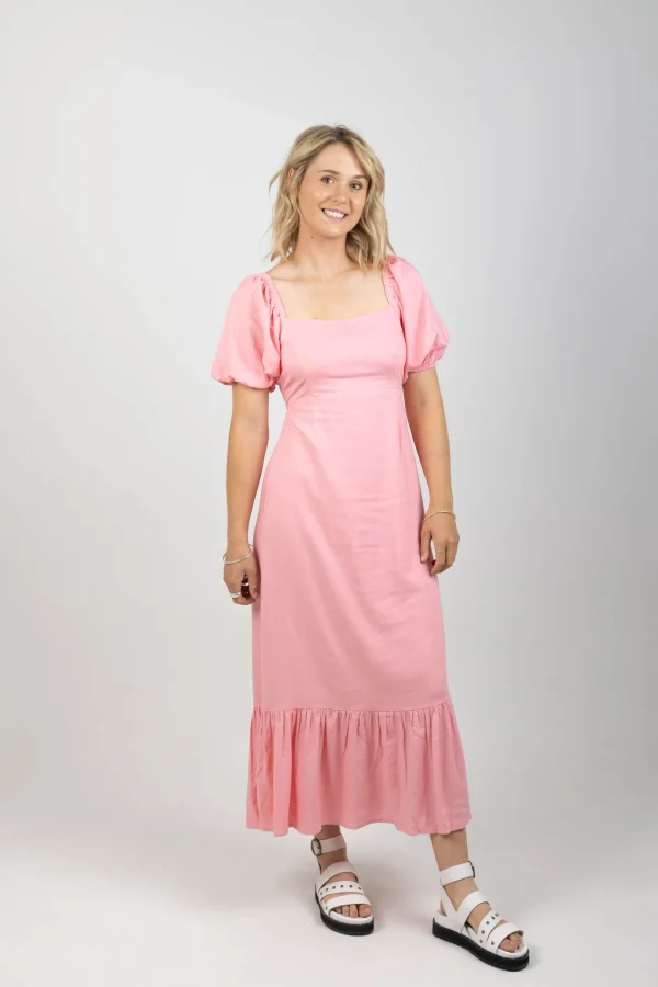 Dresses-ISLE OF MINE FLORA TIE DRESS PEONY