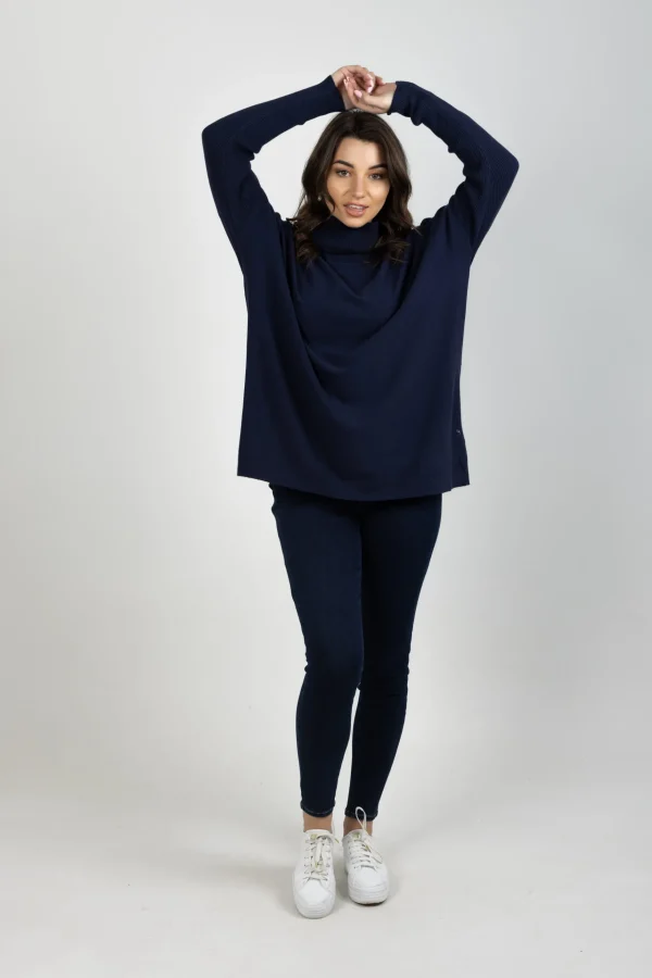 Sweaters & Knitwear-ISLE OF MINE HORIZON RELAXED JUMPER NAVY