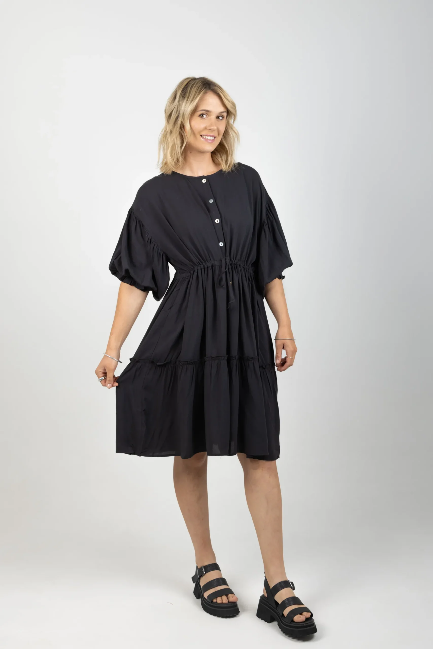 isle_of_mine_staple_tie_d_1.webp Dresses-ISLE OF MINE STAPLE TIE DRESS BLACK