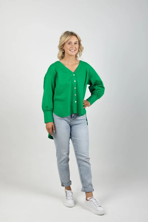 Shirts & Tops-ISLE OF MINE VENUS LINEN BLOUSE MEADOW