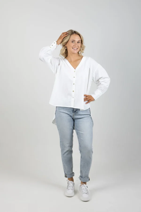 Shirts & Tops-ISLE OF MINE VENUS LINEN BLOUSE CANVAS