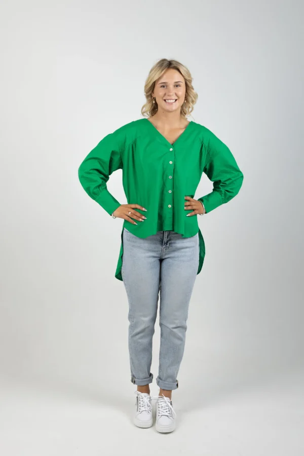 Shirts & Tops-ISLE OF MINE VENUS LINEN BLOUSE MEADOW