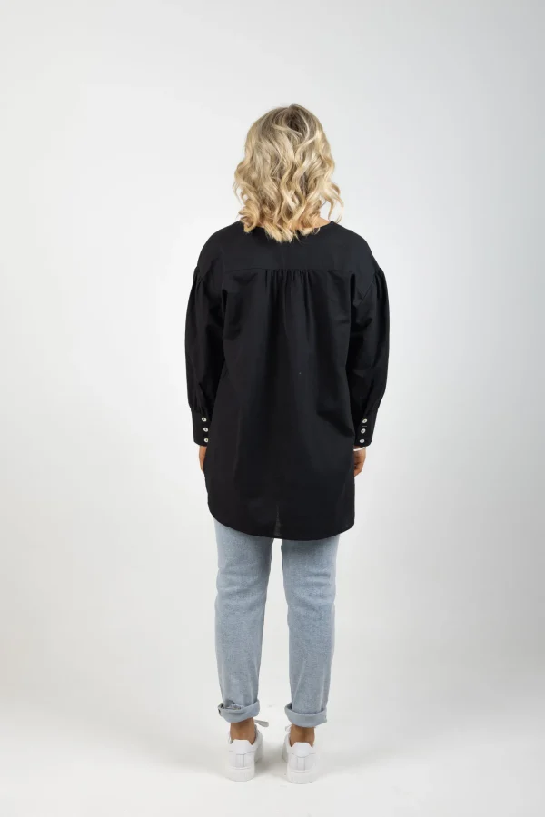 Shirts & Tops-ISLE OF MINE VENUS LINEN BLOUSE ONYX