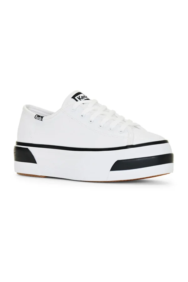Footwear-KEDS TRIPLE UP BUMPER WHITE LEATHER