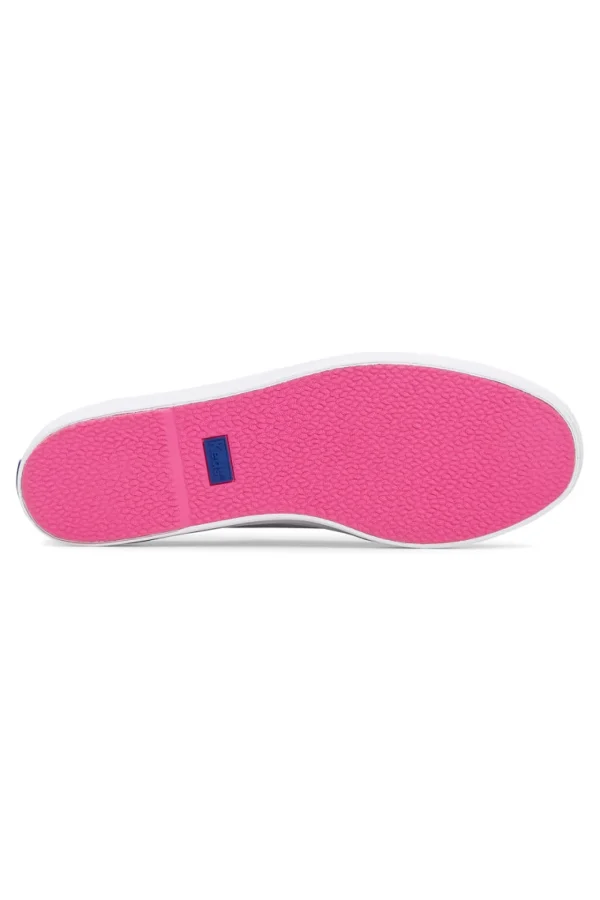 Footwear-KEDS TRIPLE UP LEATHER POP BINDING WHITE FUCHSIA