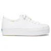 Footwear-KEDS TRIPLE UP WHITE LEATHER WHITE