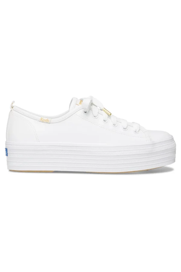 Footwear-KEDS TRIPLE UP WHITE LEATHER WHITE