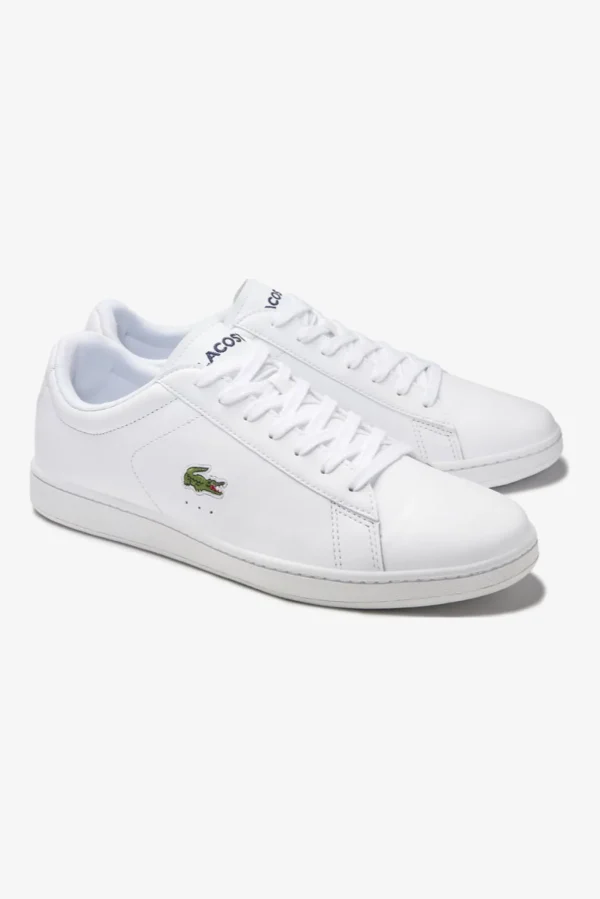 Footwear-LACOSTE MENS CARNABY EVO SNEAKER - WHT/WHT LEATHER