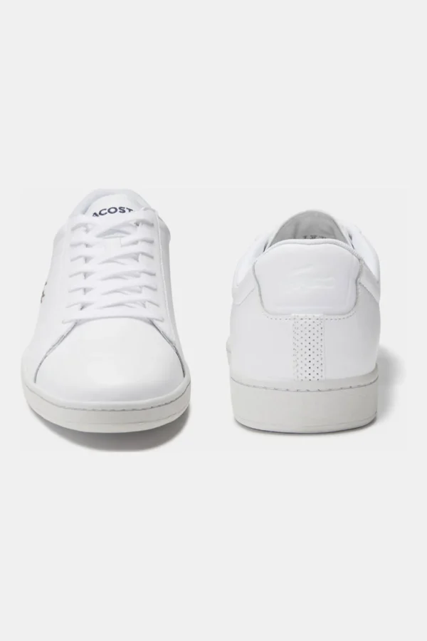 Footwear-LACOSTE MENS CARNABY EVO SNEAKER - WHT/WHT LEATHER