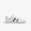 Footwear-LACOSTE MENS LEROND PRO TRICOLOUR SNEAKER - WHT/RED/BLUE