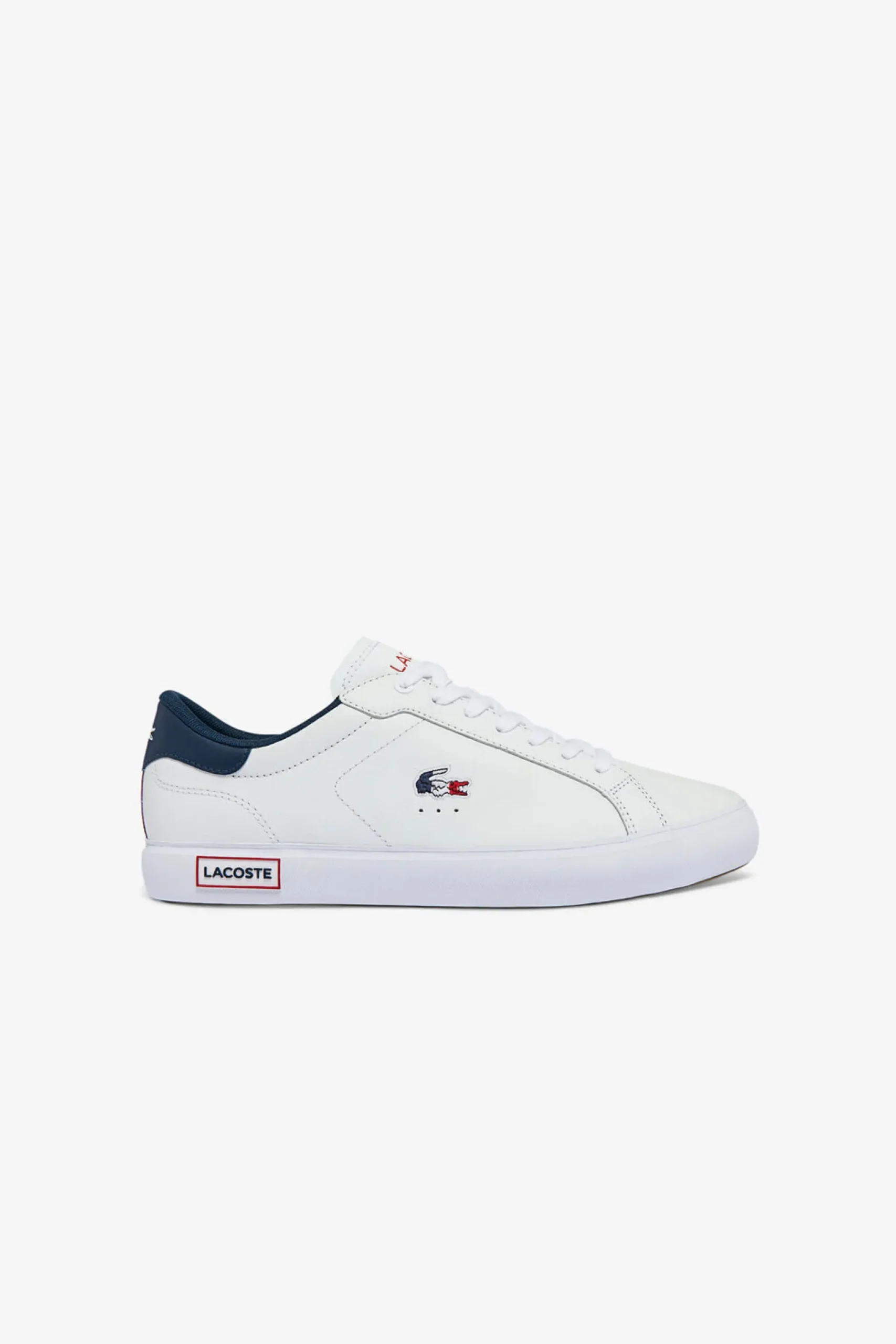 lacoste_mens_powercourt_t_1.webp Footwear-LACOSTE MENS POWERCOURT TRI COLOUR SNEAKERS - WHT/RED/BLUE