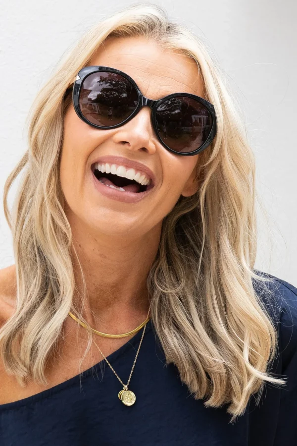 Sunglasses-LOCELLO CALLIE SUNGLASSES - BLACK