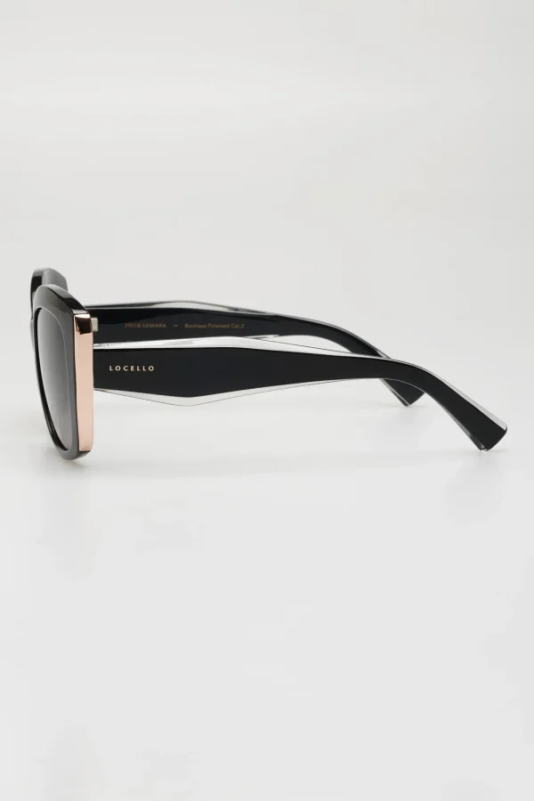 Sunglasses-LOCELLO SAMARA SUNGLASSES - BLACK