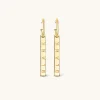 18Kt Gold Plated | Jewellery-BLANK SPACE. LOGO HOOP EARRINGS 18KT GOLD