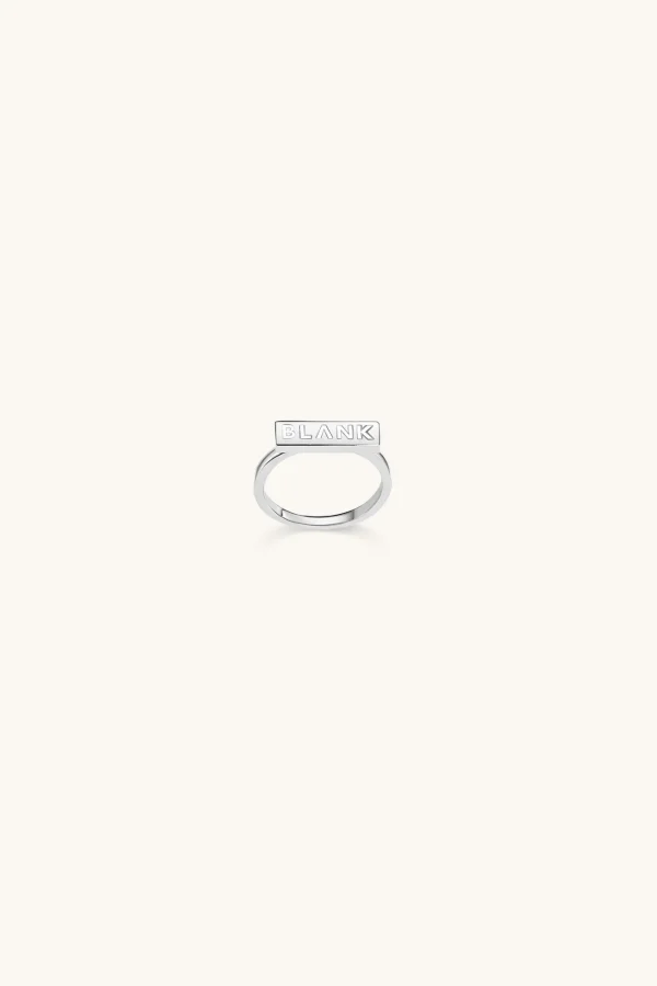925 Sterling Silver | Jewellery-BLANK SPACE. LOGO STACKER RING
