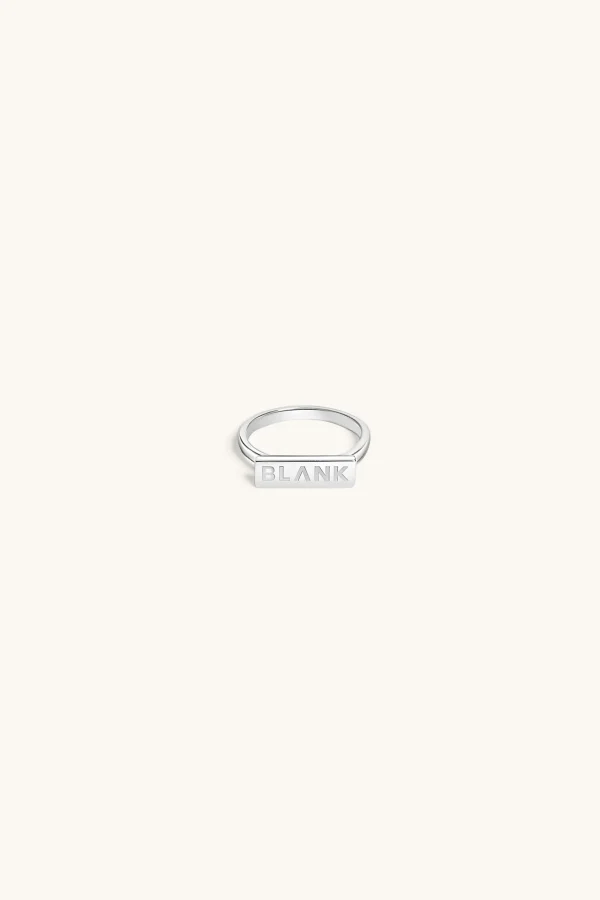 925 Sterling Silver | Jewellery-BLANK SPACE. LOGO STACKER RING