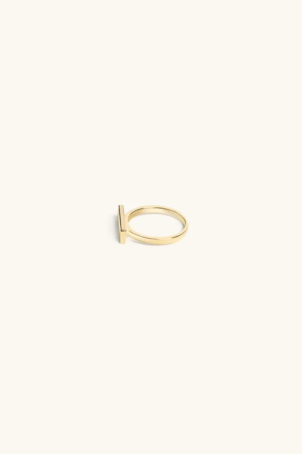 18Kt Gold Plated | Jewellery-BLANK SPACE. LOGO STACKER RING 18KT GOLD