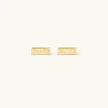 18Kt Gold Plated | Jewellery-BLANK SPACE. LOGO STUD EARRINGS 18KT GOLD