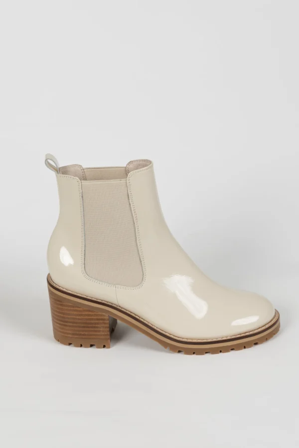 Footwear-MOLLINI BISCOTI BOOT CREAM PATENT LEATHER