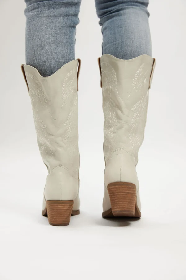 Footwear-MOLLINI RIDING WESTERN BOOT OATMILK LEATHER