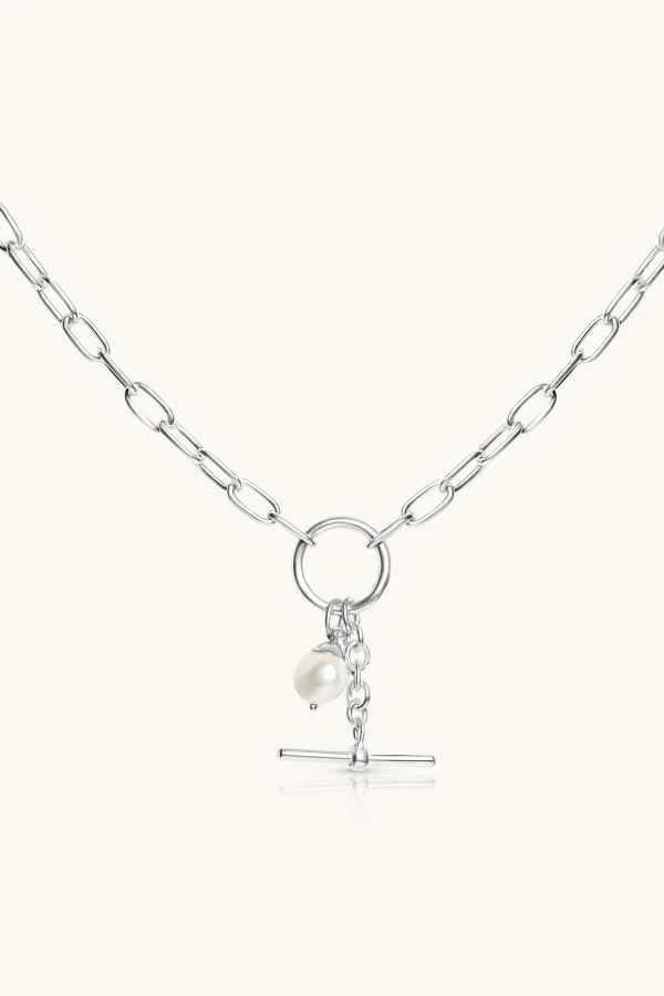 Freshwater Pearls | 925 Sterling Silver-BLANK SPACE. PRETTY PEARL FOB NECKLACE