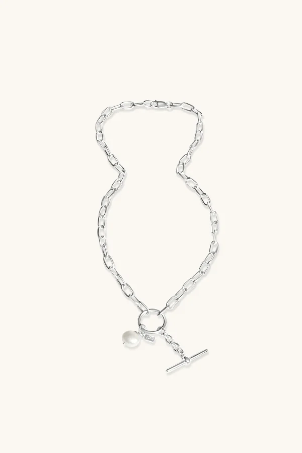 Freshwater Pearls | 925 Sterling Silver-BLANK SPACE. PRETTY PEARL FOB NECKLACE