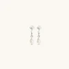Freshwater Pearls | 925 Sterling Silver-BLANK SPACE. PRETTY PEARL HOOP EARRINGS