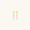 Freshwater Pearls | 18Kt Gold Plated-BLANK SPACE. PRETTY PEARL HOOP EARRINGS 18KT GOLD