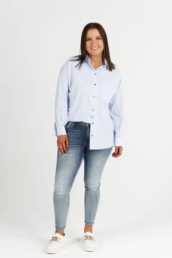 Shirts & Tops-RICOCHET ANCHOR SHIRT - SKY STRIPE
