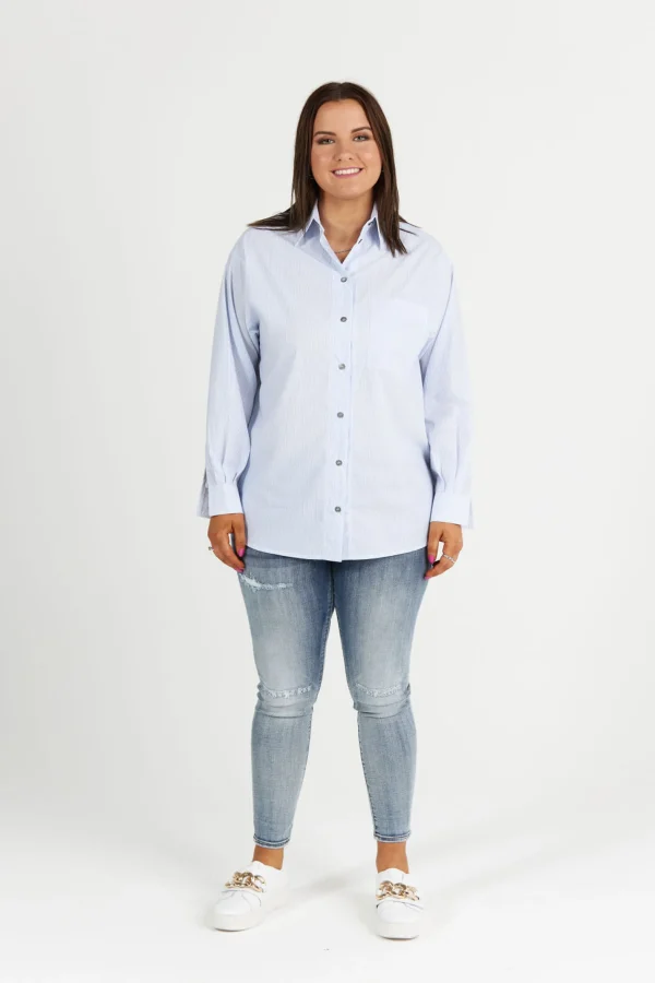 Shirts & Tops-RICOCHET ANCHOR SHIRT - SKY STRIPE