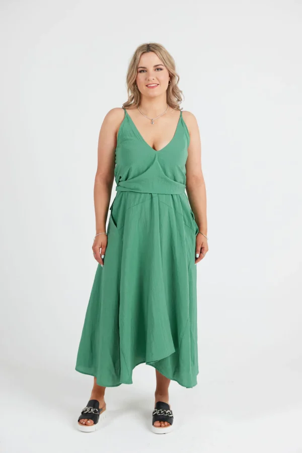 Dresses-RICOCHET THE LADYKILLERS CAMI DRESS - GREEN