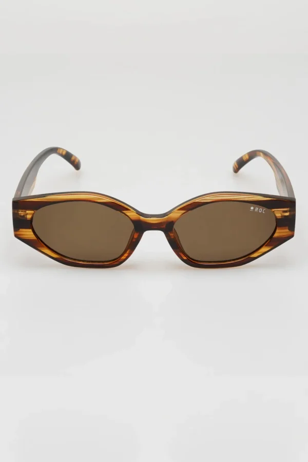 Sunglasses-ROC EYEWEAR TRAIT SUNGLASSES - BROWN STRIPE