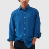 Shirts-RODD & GUNN CLIFTON LS SPORTS FIT SHIRT MID BLUE